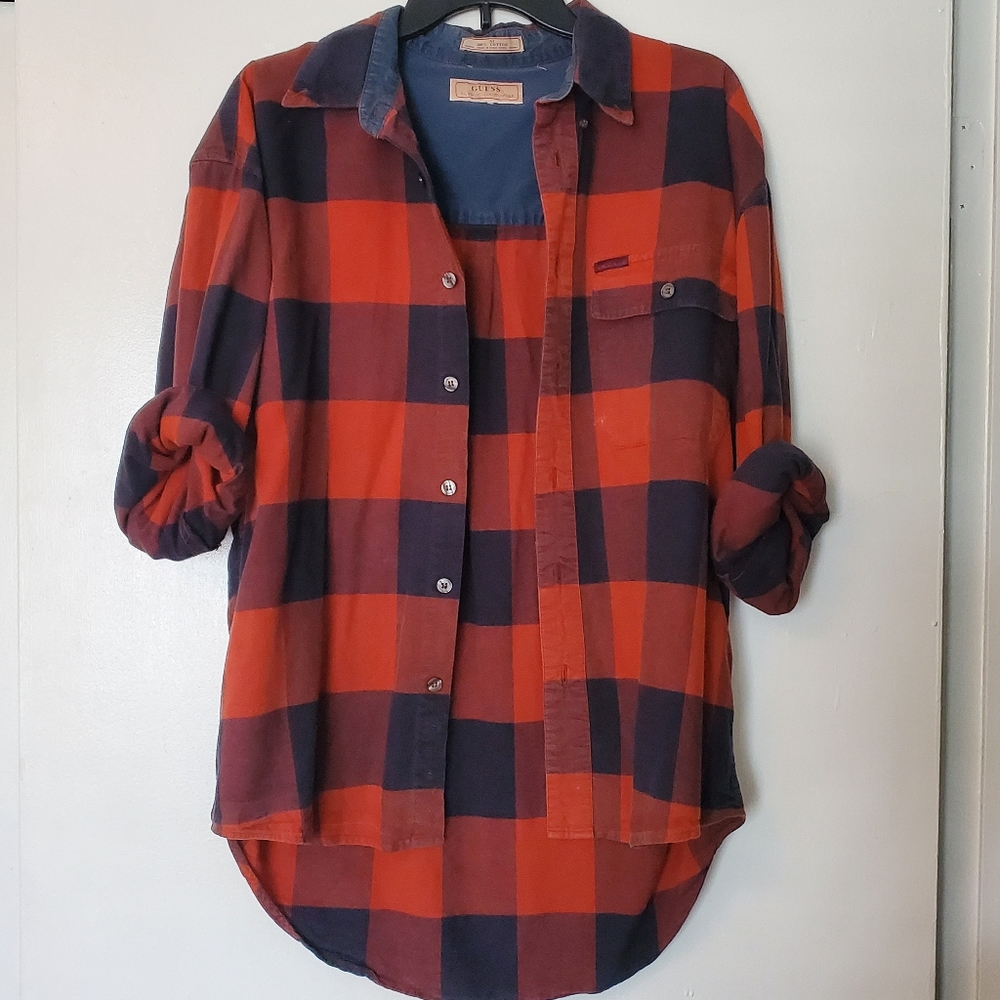 Guess Plaid Button Up